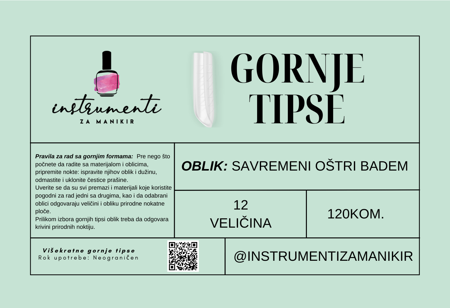 Oblik No.3 ( 120kom ) Savremeni oštri badem - Brands of I.Z.M